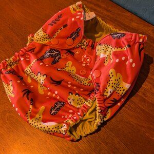 Esembly Outer Diaper Cover (Size 2) - Orange Cheetah